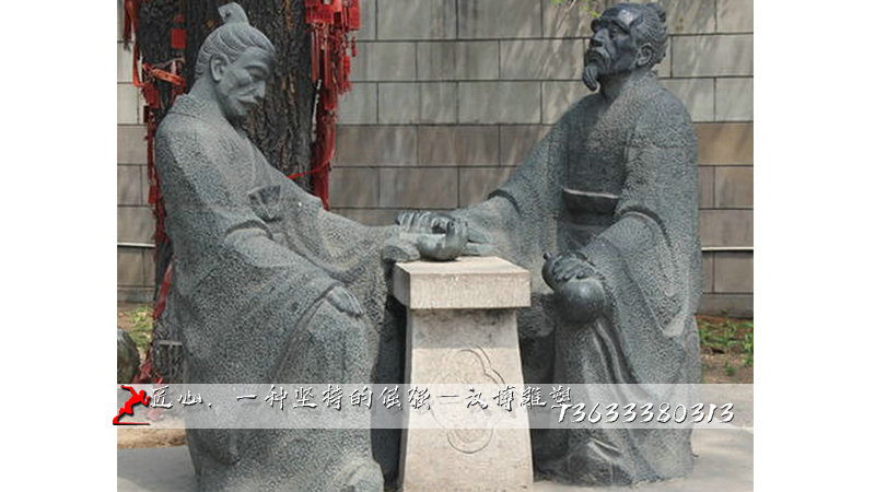 扁鵲行醫(yī)雕像,傳統(tǒng)文化雕塑,扁鵲人物石雕